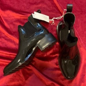 Black Vinyl Ankle Height Rain Boots A New Day from Target Women’s Size 11 NWT